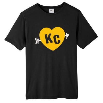 Kc Red & Yellow Heart & Arrow Kc Kansas City 2 Letter Kc Red Tall Fusion ChromaSoft Performance T-Shirt