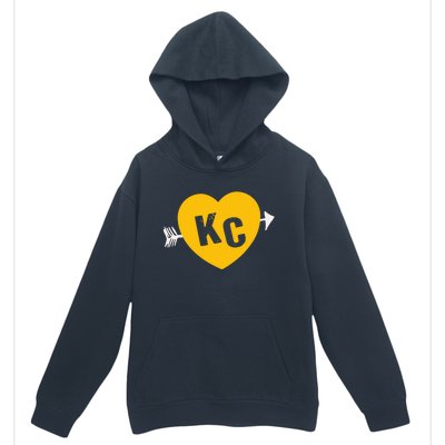 Kc Red & Yellow Heart & Arrow Kc Kansas City 2 Letter Kc Red Urban Pullover Hoodie