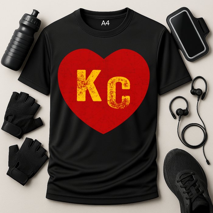 KC Red & Yellow Heart Kansas City Red/yellow heart kc red kc Cooling Performance Crew T-Shirt