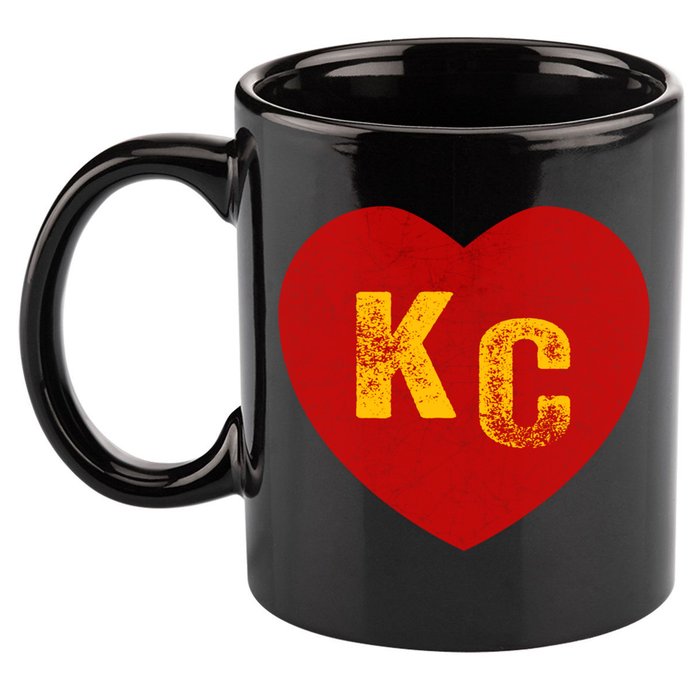 KC Red & Yellow Heart Kansas City Red/yellow heart kc red kc 11oz C Handle Ceramic Mug