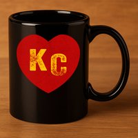 KC Red & Yellow Heart Kansas City Red/yellow heart kc red kc 11oz C Handle Ceramic Mug