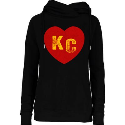 KC Red & Yellow Heart Kansas City Red/yellow heart kc red kc Womens Funnel Neck Pullover Hood