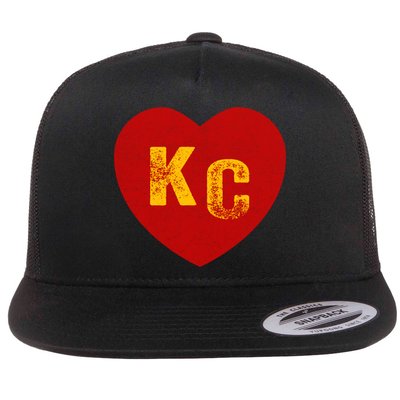 KC Red & Yellow Heart Kansas City Red/yellow heart kc red kc Flatbill Hat