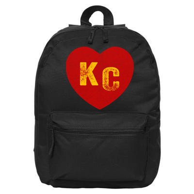 KC Red & Yellow Heart Kansas City Red/yellow heart kc red kc 16 in Basic Backpack