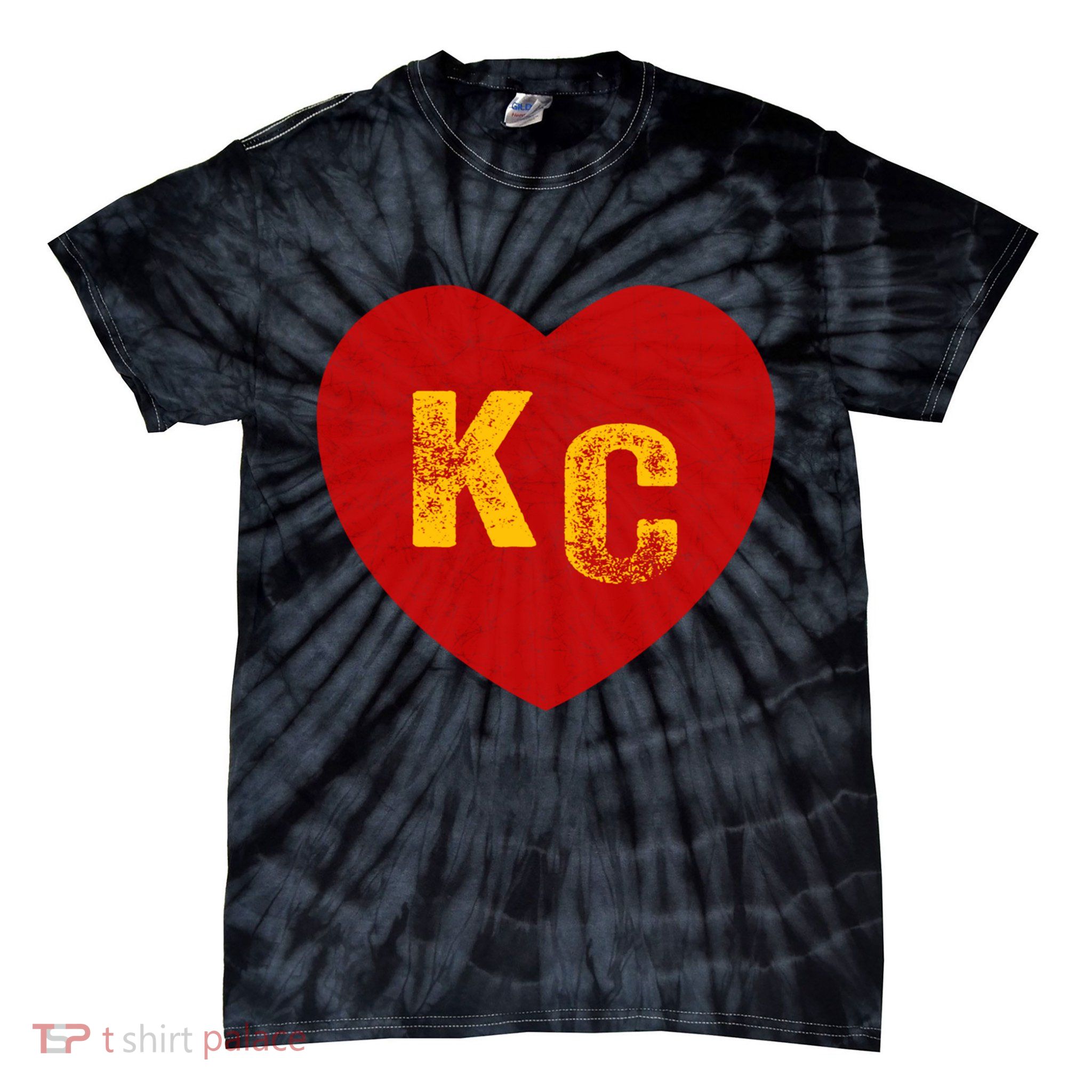 KC Red & Yellow Heart Kansas City Red/yellow heart kc red kc Tie-Dye T-Shirt