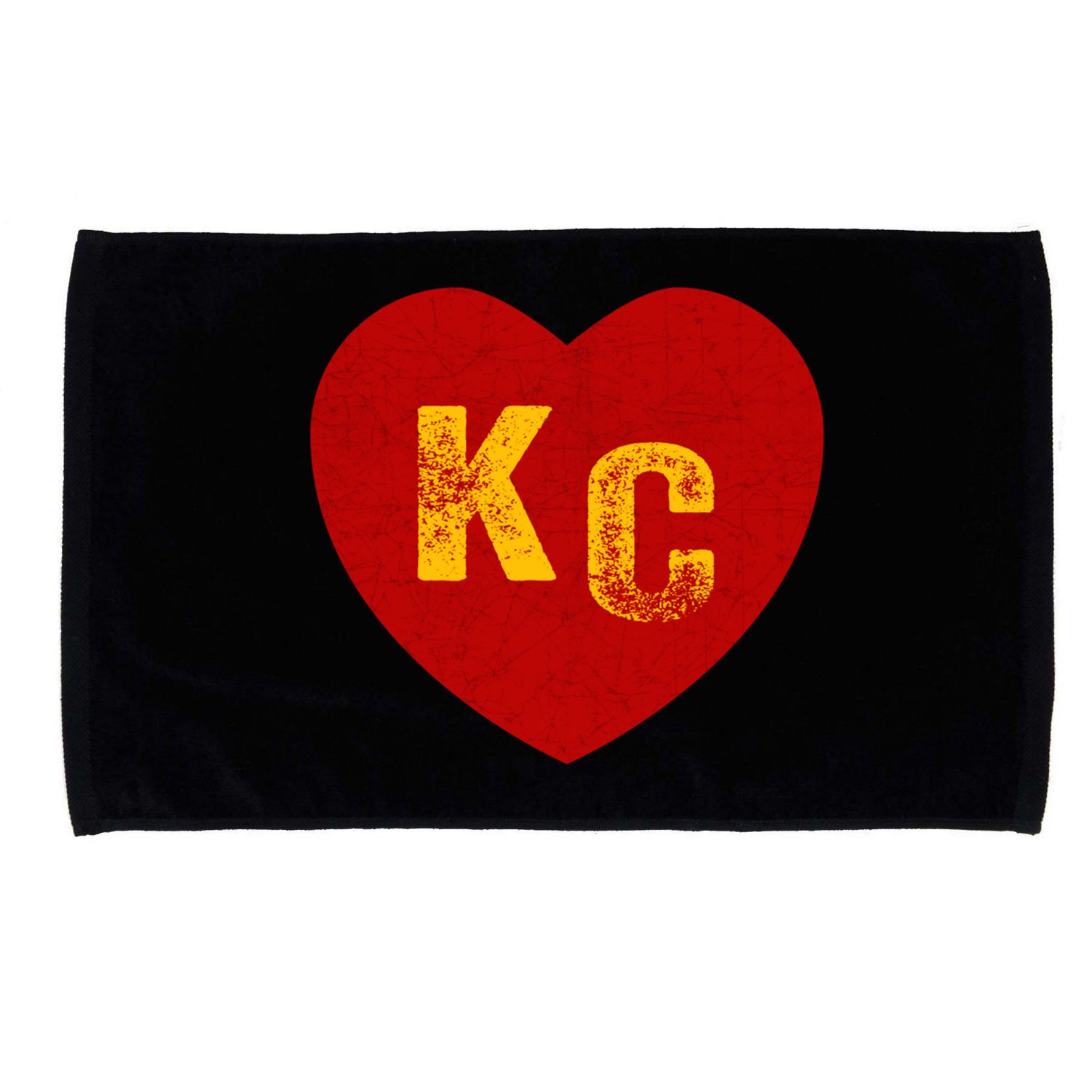 KC Red & Yellow Heart Kansas City Red/yellow heart kc red kc Microfiber Hand Towel
