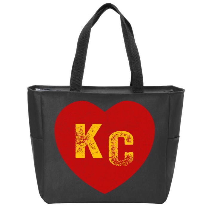 KC Red & Yellow Heart Kansas City Red/yellow heart kc red kc Zip Tote Bag