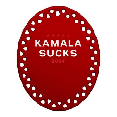 Kamala Sucks 2024 Anti Kamala Ceramic Oval Ornament