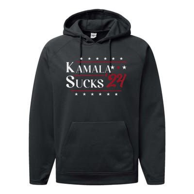 Kamala Sucks 2024 Kamala Harris Performance Fleece Hoodie