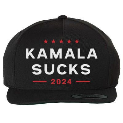 Kamala Sucks 2024 Anti Kamala Harris Wool Snapback Cap