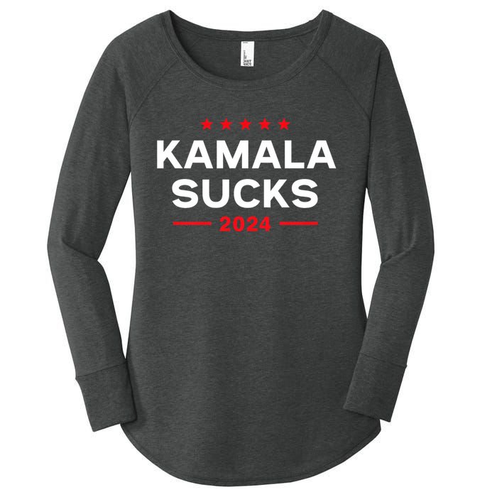 Kamala Sucks 2024 Anti Kamala Harris Women's Perfect Tri Tunic Long Sleeve Shirt