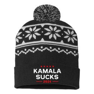 Kamala Sucks 2024 Anti Kamala Harris USA-Made Snowflake Beanie