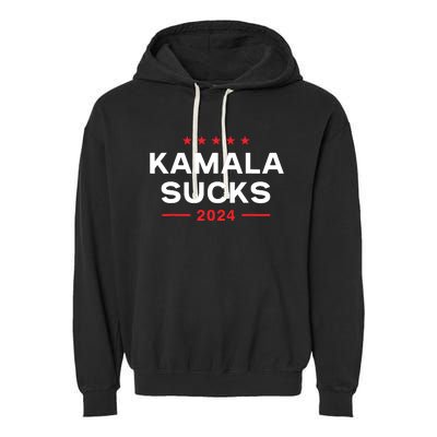 Kamala Sucks 2024 Anti Kamala Harris Garment-Dyed Fleece Hoodie