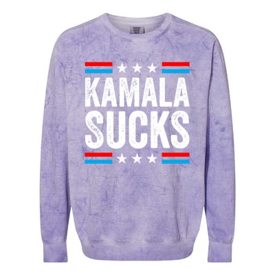 Kamala Sucks 2024 Anti Kamala Harris Us Election Political Gift Colorblast Crewneck Sweatshirt