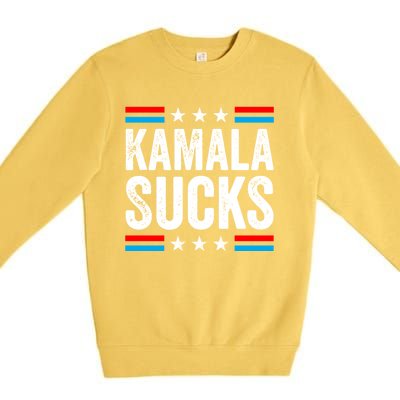 Kamala Sucks 2024 Anti Kamala Harris Us Election Political Gift Premium Crewneck Sweatshirt