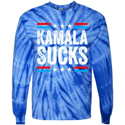 Kamala Sucks 2024 Anti Kamala Harris Us Election Political Gift Tie-Dye Long Sleeve Shirt