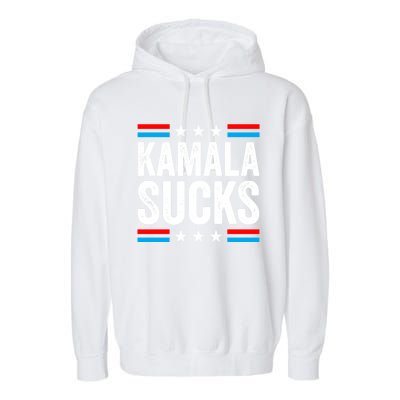 Kamala Sucks 2024 Anti Kamala Harris Us Election Political Gift Garment-Dyed Fleece Hoodie