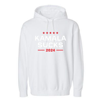 Kamala Sucks 2024 Anti Kamala Harris Garment-Dyed Fleece Hoodie