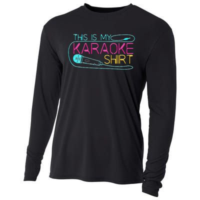 Karaoke Singer 80s Retro This Is My Karaoke Cooling Performance Long Sleeve Crew