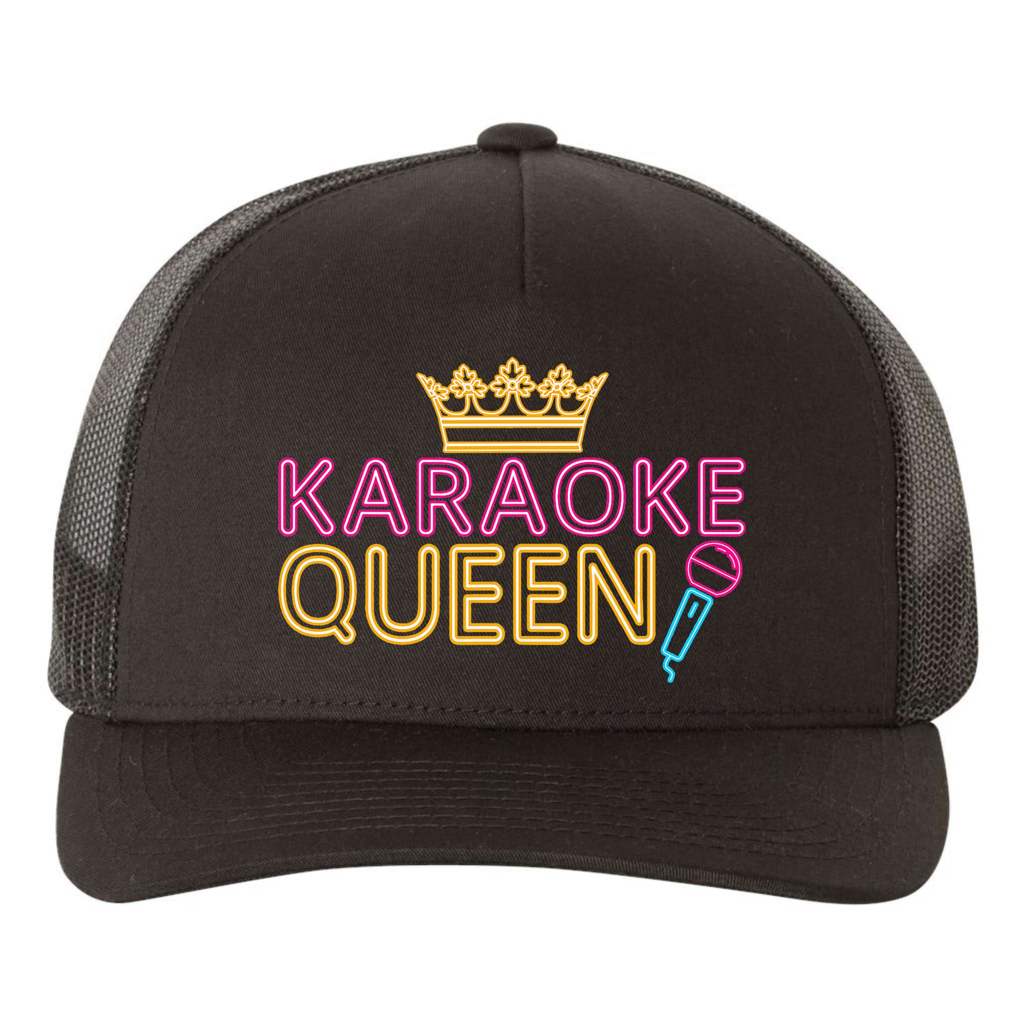 Karaoke Singer 80s Retro Vintage Karaoke Queen Yupoong Adult 5-Panel Trucker Hat