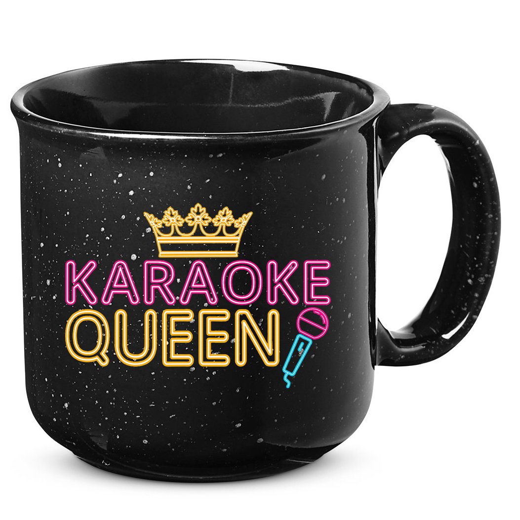 Karaoke Singer 80s Retro Vintage Karaoke Queen 15oz Campfire Ceramic Mug