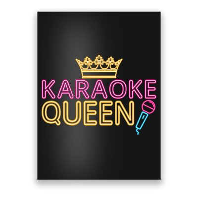Karaoke Singer 80s Retro Vintage Karaoke Queen Poster