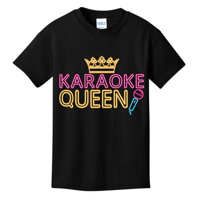 Karaoke Singer 80s Retro Vintage Karaoke Queen Kids T-Shirt