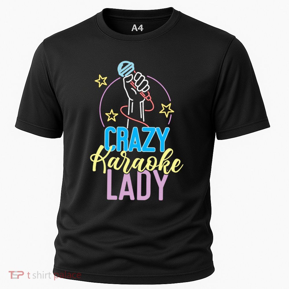 Karaoke Singer 80s Retro Crazy Karaoke Lady Performance Shirt