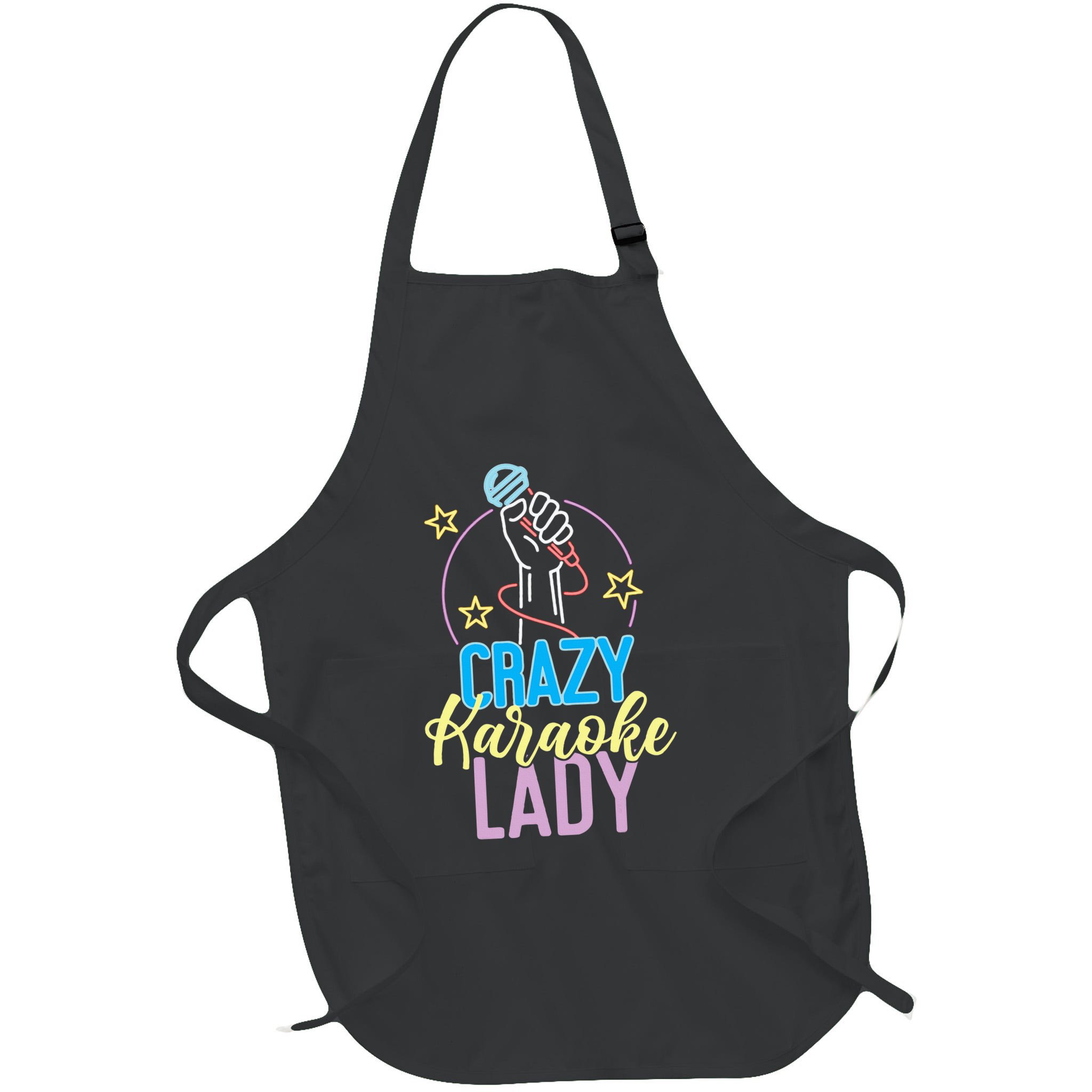 Karaoke Singer 80s Retro Crazy Karaoke Lady Apron