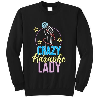 Karaoke Singer 80s Retro Crazy Karaoke Lady Sweatshirt
