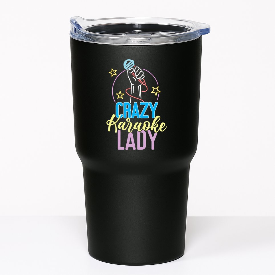 Karaoke Singer 80s Retro Crazy Karaoke Lady Tumbler