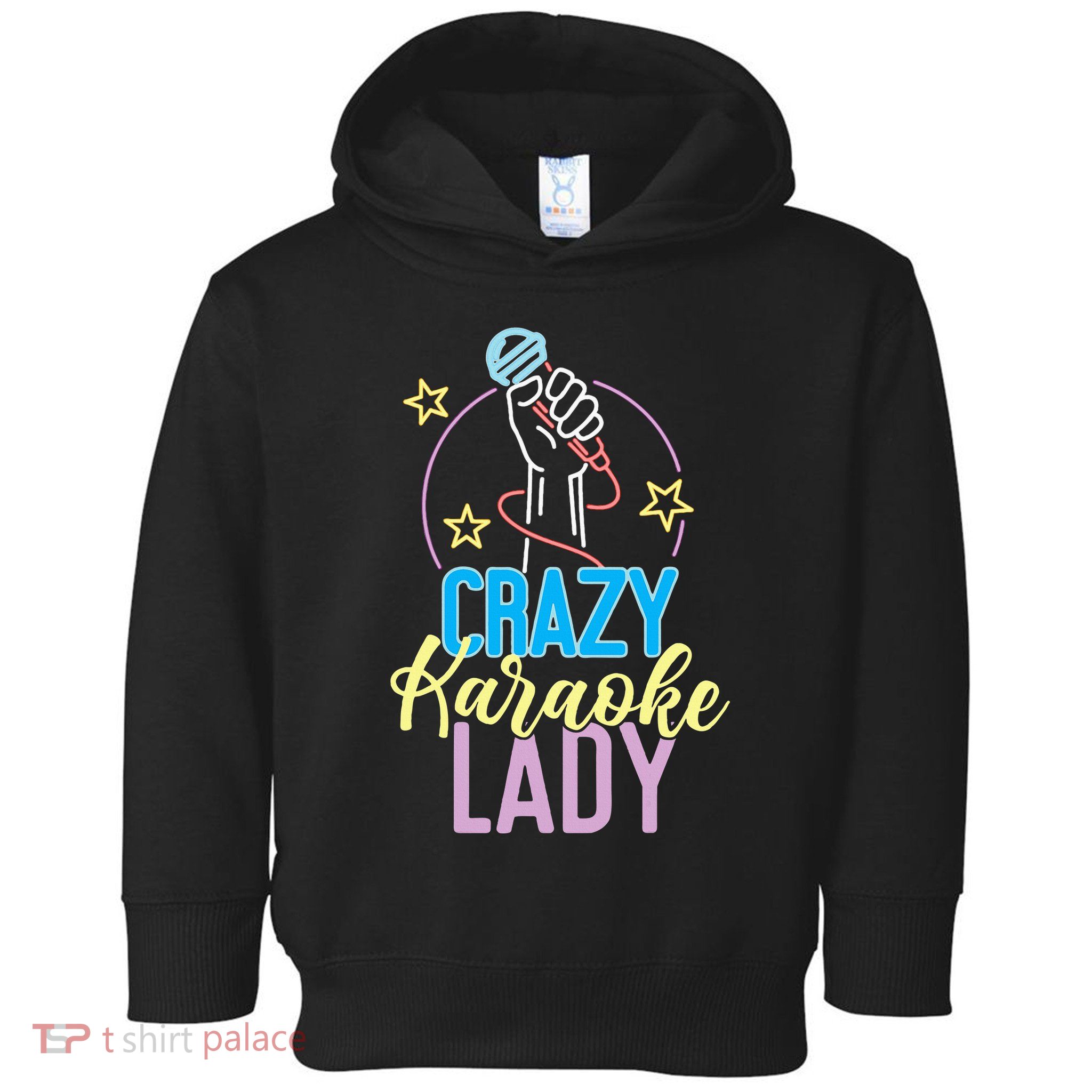 Karaoke Singer 80s Retro Crazy Karaoke Lady Toddler Hoodie