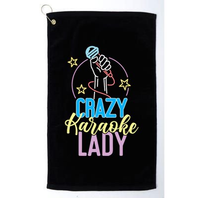 Karaoke Singer 80s Retro Crazy Karaoke Lady Golf Towel