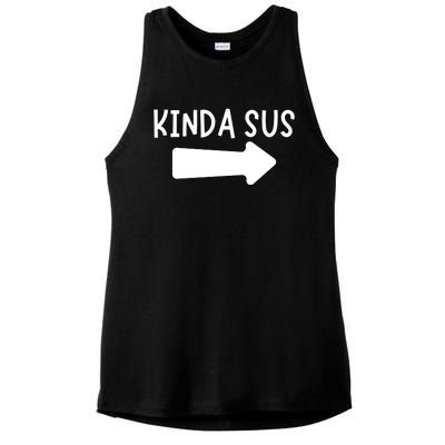 Kinda Sus Arrow Gaming Meme Matching Halloween Costume Ladies PosiCharge Tri-Blend Wicking Tank