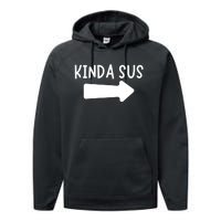 Kinda Sus Arrow Gaming Meme Matching Halloween Costume Performance Fleece Hoodie