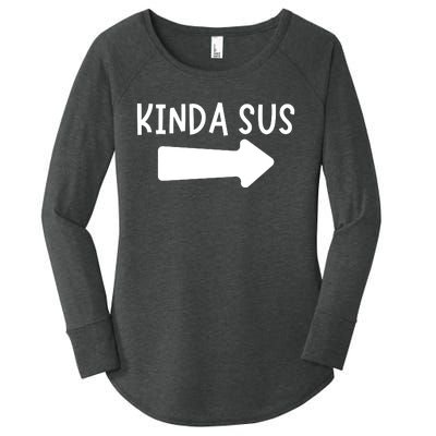 Kinda Sus Arrow Gaming Meme Matching Halloween Costume Women's Perfect Tri Tunic Long Sleeve Shirt