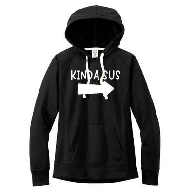 Kinda Sus Arrow Gaming Meme Matching Halloween Costume Women's Fleece Hoodie