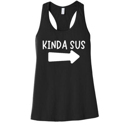 Kinda Sus Arrow Gaming Meme Matching Halloween Costume Women's Racerback Tank