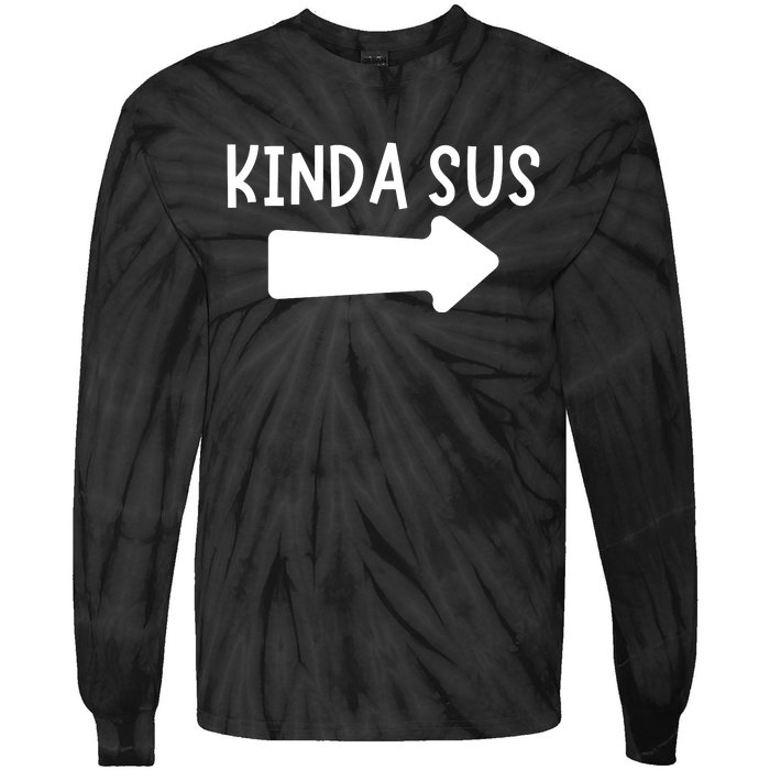 Kinda Sus Arrow Gaming Meme Matching Halloween Costume Tie-Dye Long Sleeve Shirt