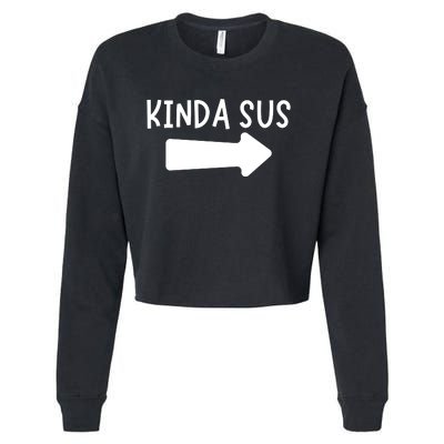 Kinda Sus Arrow Gaming Meme Matching Halloween Costume Cropped Pullover Crew