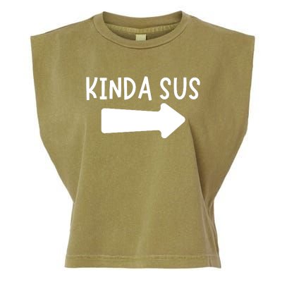 Kinda Sus Arrow Gaming Meme Matching Halloween Costume Garment-Dyed Women's Muscle Tee