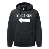 Kinda Sus Arrow Gaming Meme Matching Halloween Costume Performance Fleece Hoodie