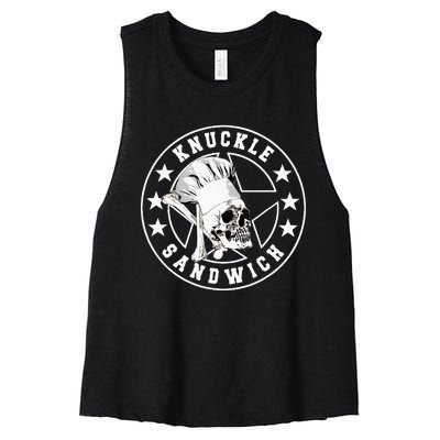 Knuckle Sandwich All Star Knockout White Women's Racerback Cropped Tank