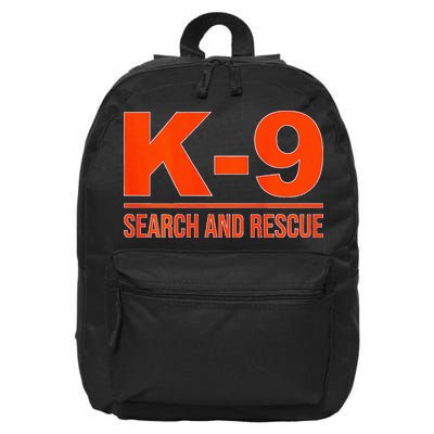 K9 Search And Rescue Sar Emergency Search Team Uniform 16 in Basic Backpack