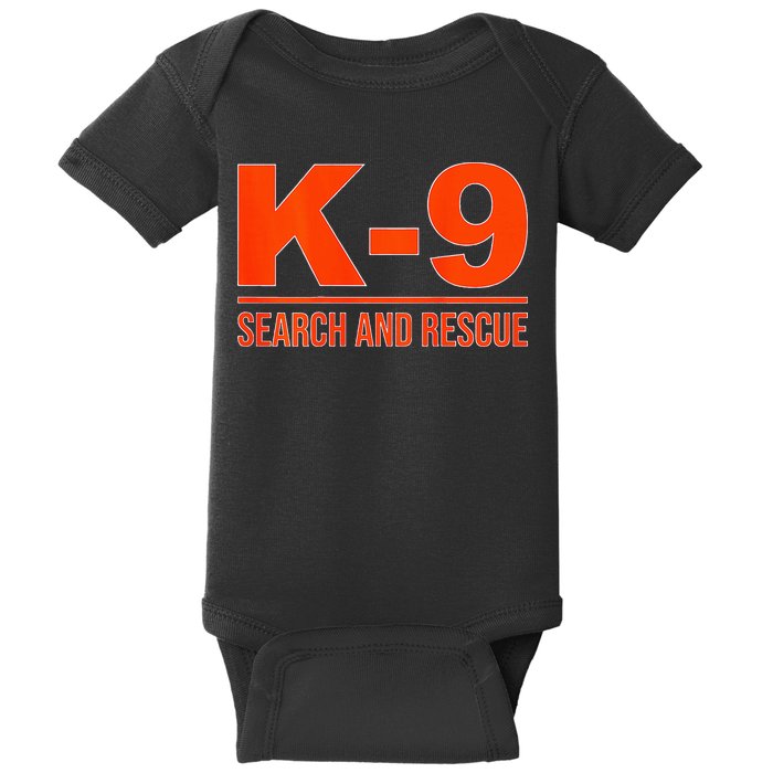 K9 Search And Rescue Sar Emergency Search Team Uniform Baby Bodysuit