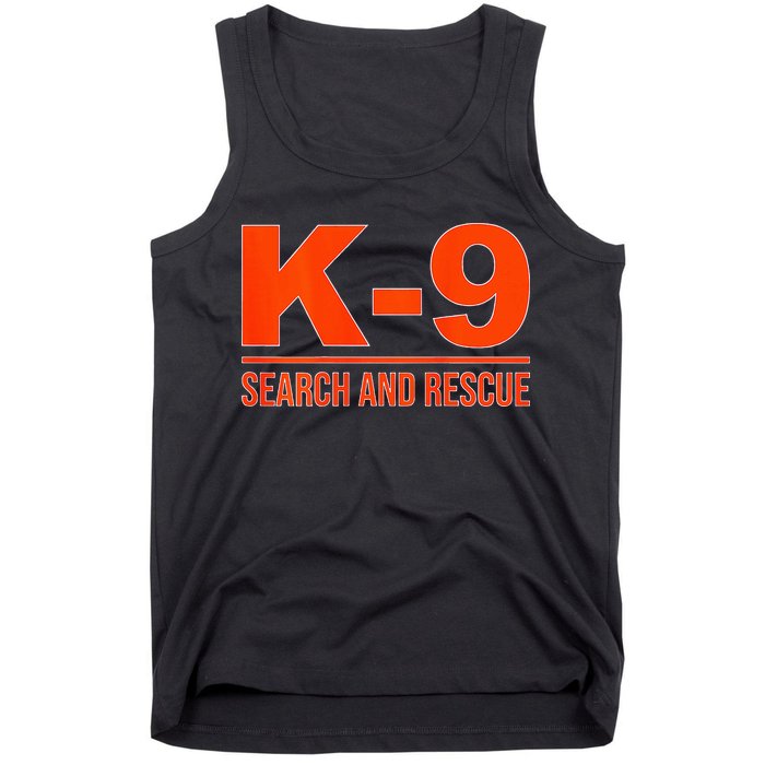 K9 Search And Rescue Sar Emergency Search Team Uniform Tank Top