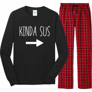 Kinda Sus Arrow Gaming Meme Matching Halloween Costume Funny Long Sleeve Pajama Set