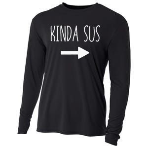 Kinda Sus Arrow Gaming Meme Matching Halloween Costume Funny Cooling Performance Long Sleeve Crew