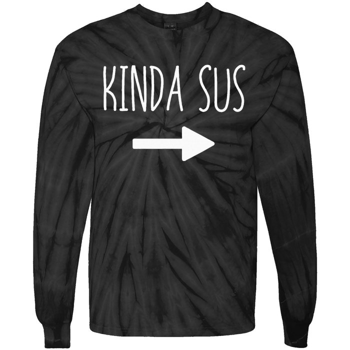 Kinda Sus Arrow Gaming Meme Matching Halloween Costume Funny Tie-Dye Long Sleeve Shirt