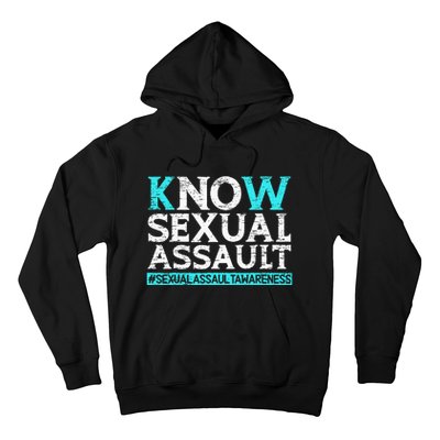 Know Sexual Assault Awareness Stop The Violence Teal Ribbon Hoodie